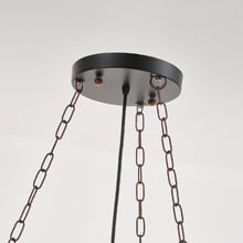 Allen Wheel Pine Wood 6-Light Pendant Light